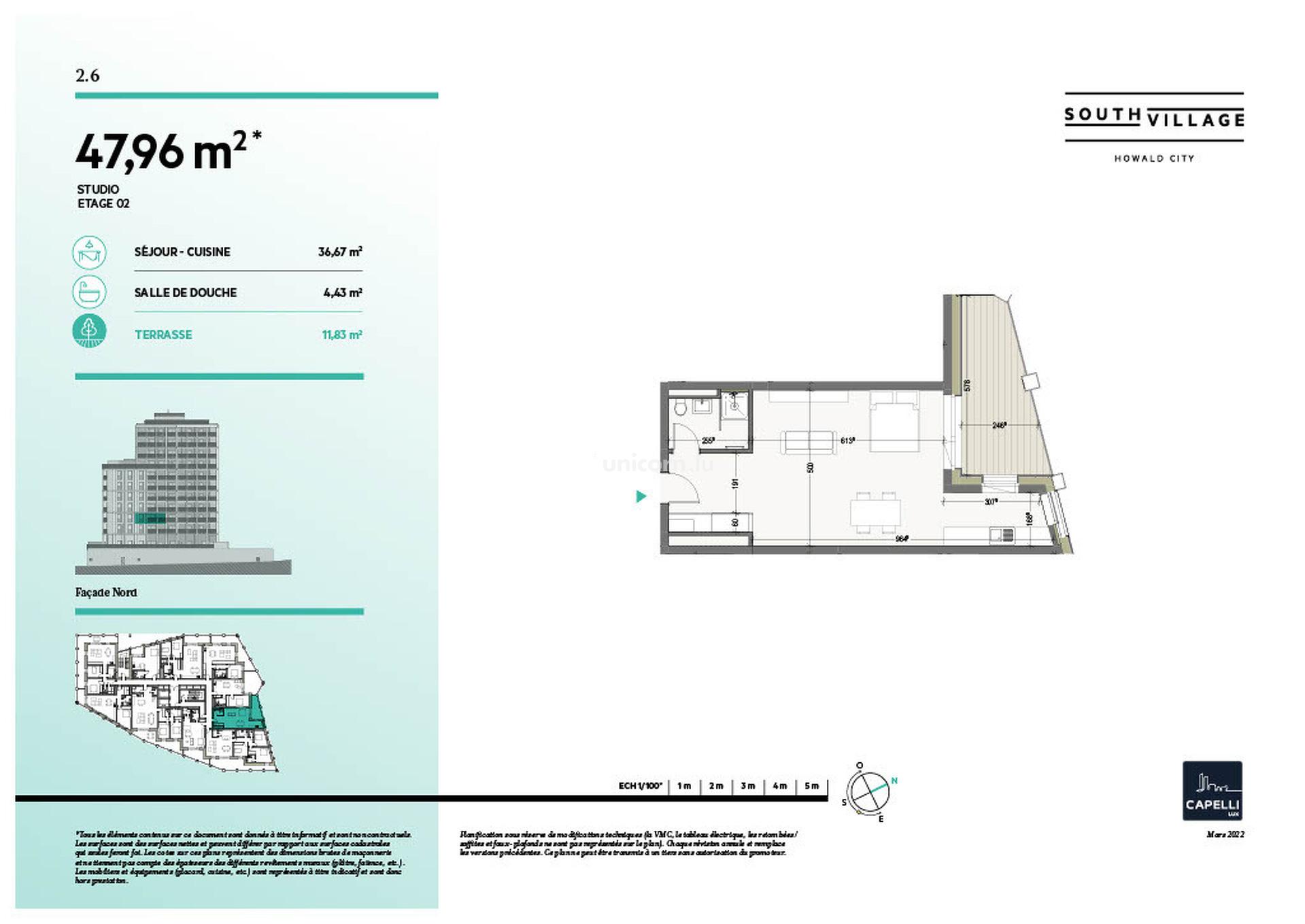 工作室 for sale in Howald  - 47.96m²